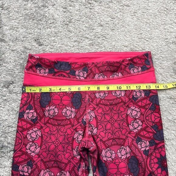 Lululemon Run Inspire Crop Legging Prisma Guava Lava Rose Print - Picture 9 of 11
